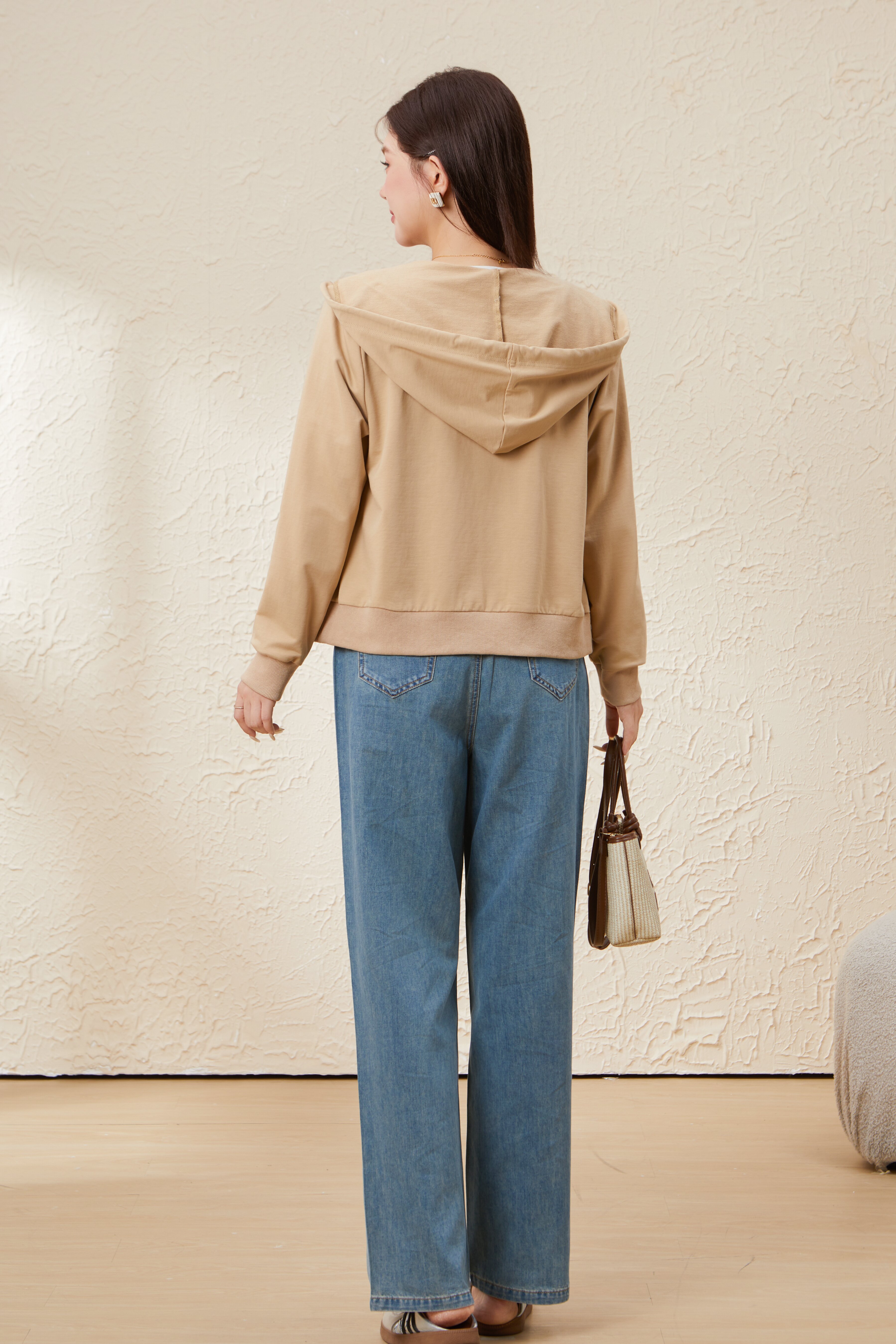 Double-ended Zipper Hooded Sweatshirt Thin Jacket EDW5605N