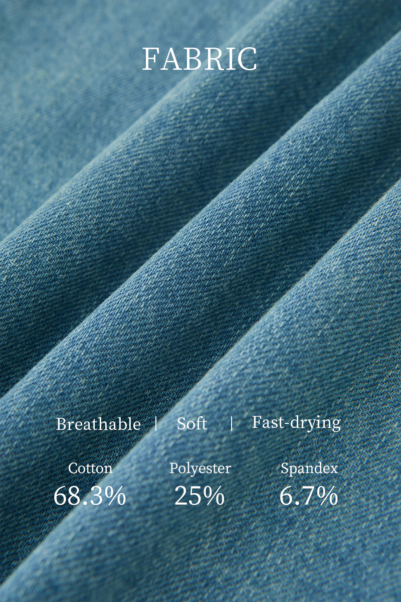 Denim Style Printed Dress EXQ5027