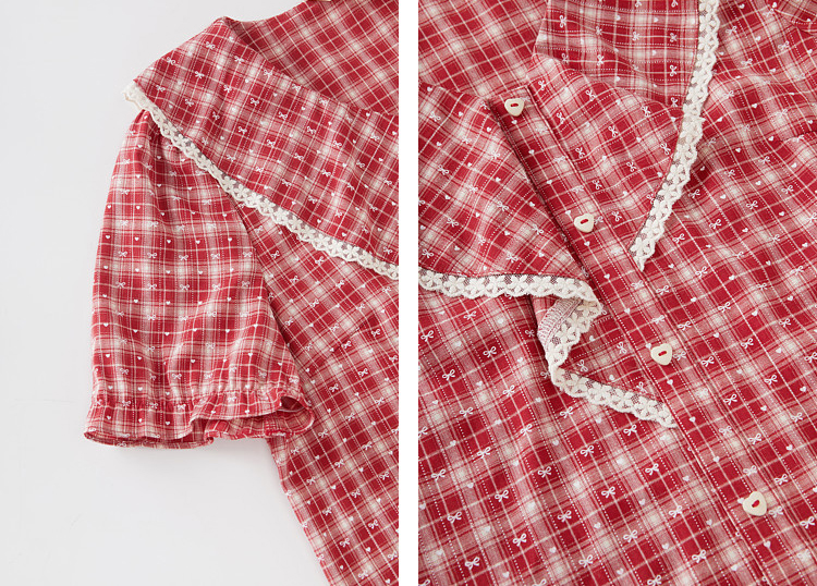French bowknot V-neck ruffle blouse FXA7160