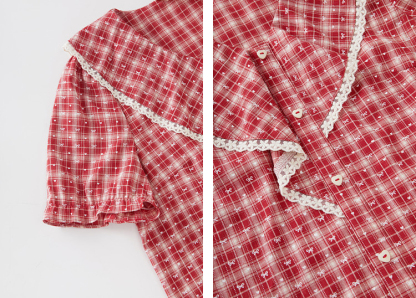 French bowknot V-neck ruffle blouse FXA7160