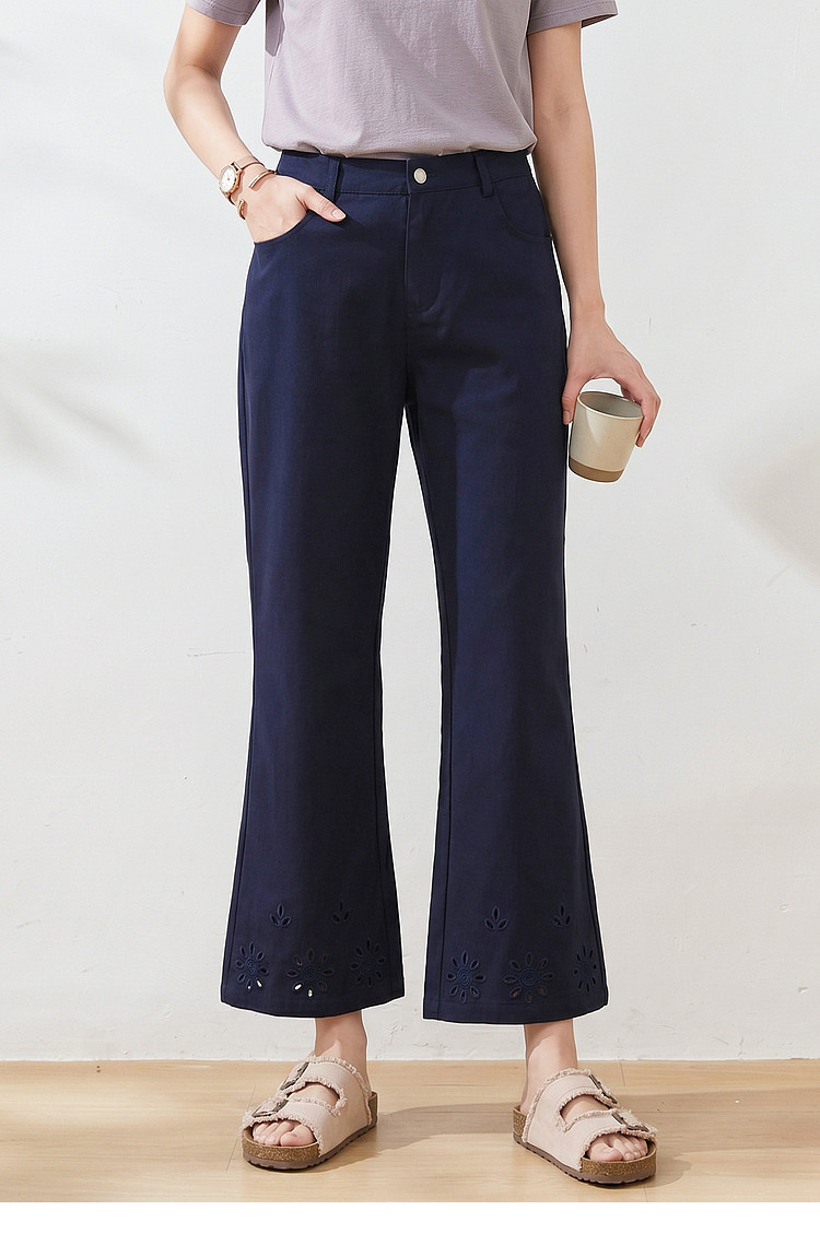 2026 Summer Plus Size High Waist Slimming Cropped Flare Pants FXK7316