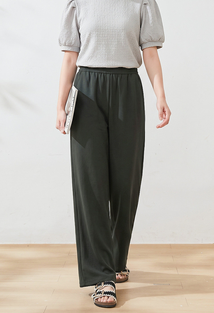 Plus-size high-waisted drawstring casual pants, loose-fit hip-cover, slimming all-match summer longs.
