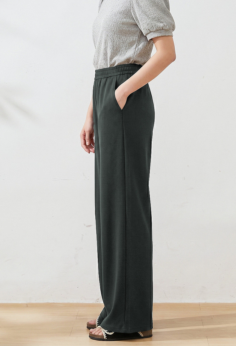 Plus-size high-waisted drawstring casual pants, loose-fit hip-cover, slimming all-match summer longs.