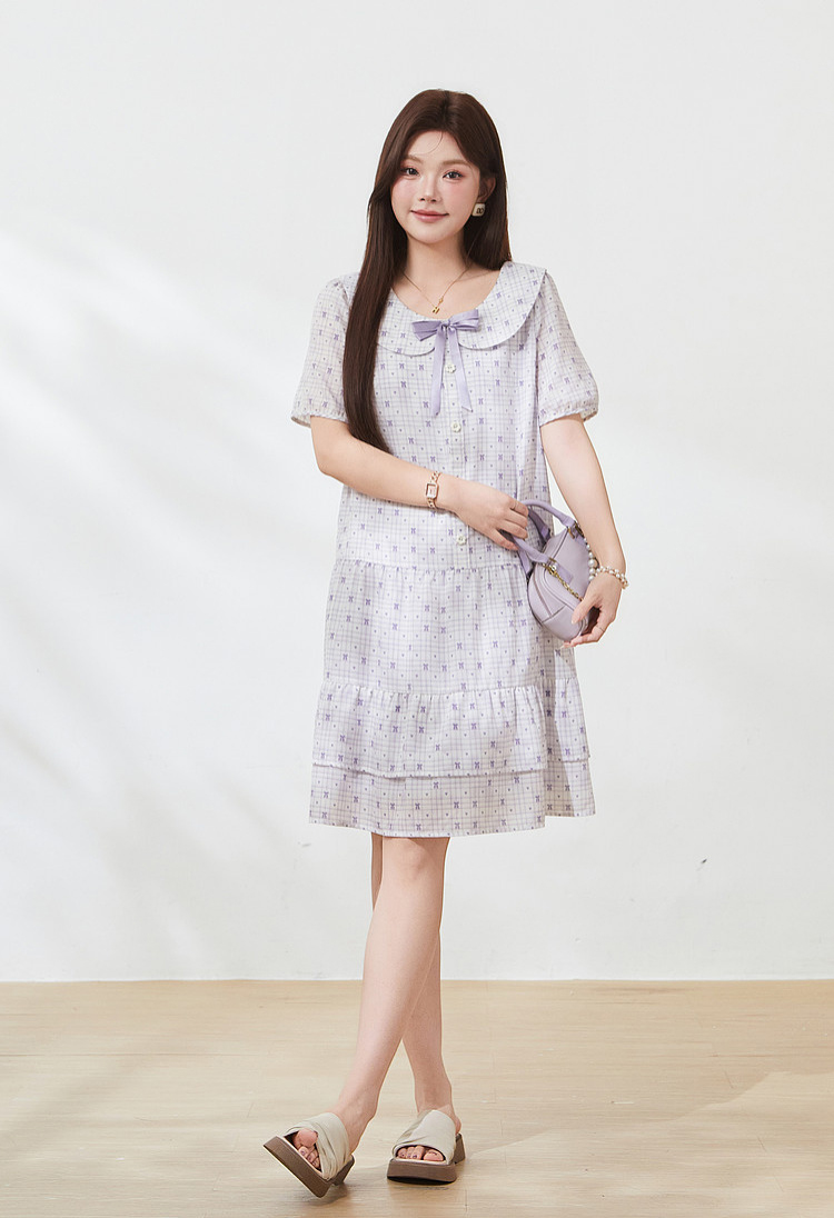 Summer dopamine slim floral cake dress FXQ9060N