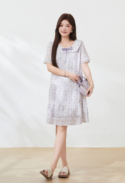 Summer dopamine slim floral cake dress FXQ9060N