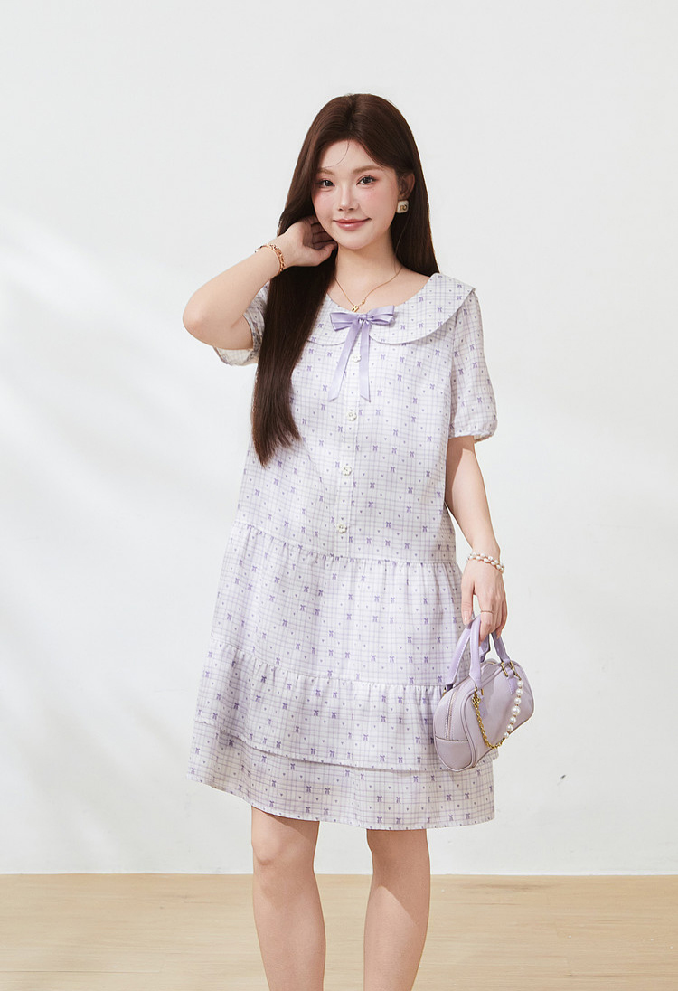 Summer dopamine slim floral cake dress FXQ9060N