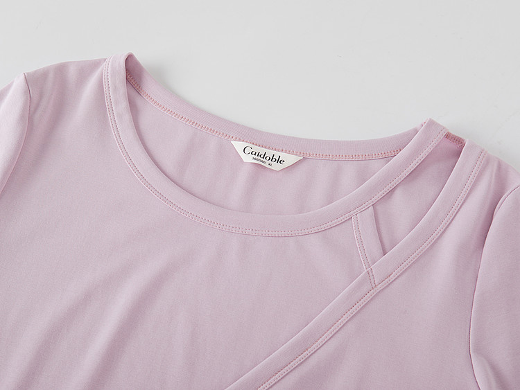 Irregularly cut-out knitted T-shirt FXZ7296