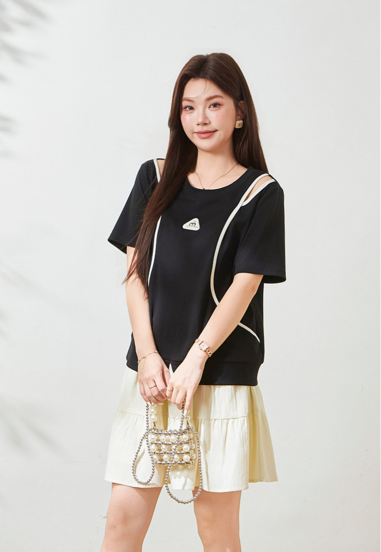 Split T-shirt with salad bar hem，FXZ9038