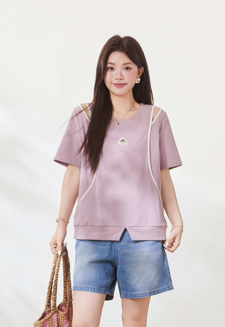 Split T-shirt with salad bar hem，FXZ9038
