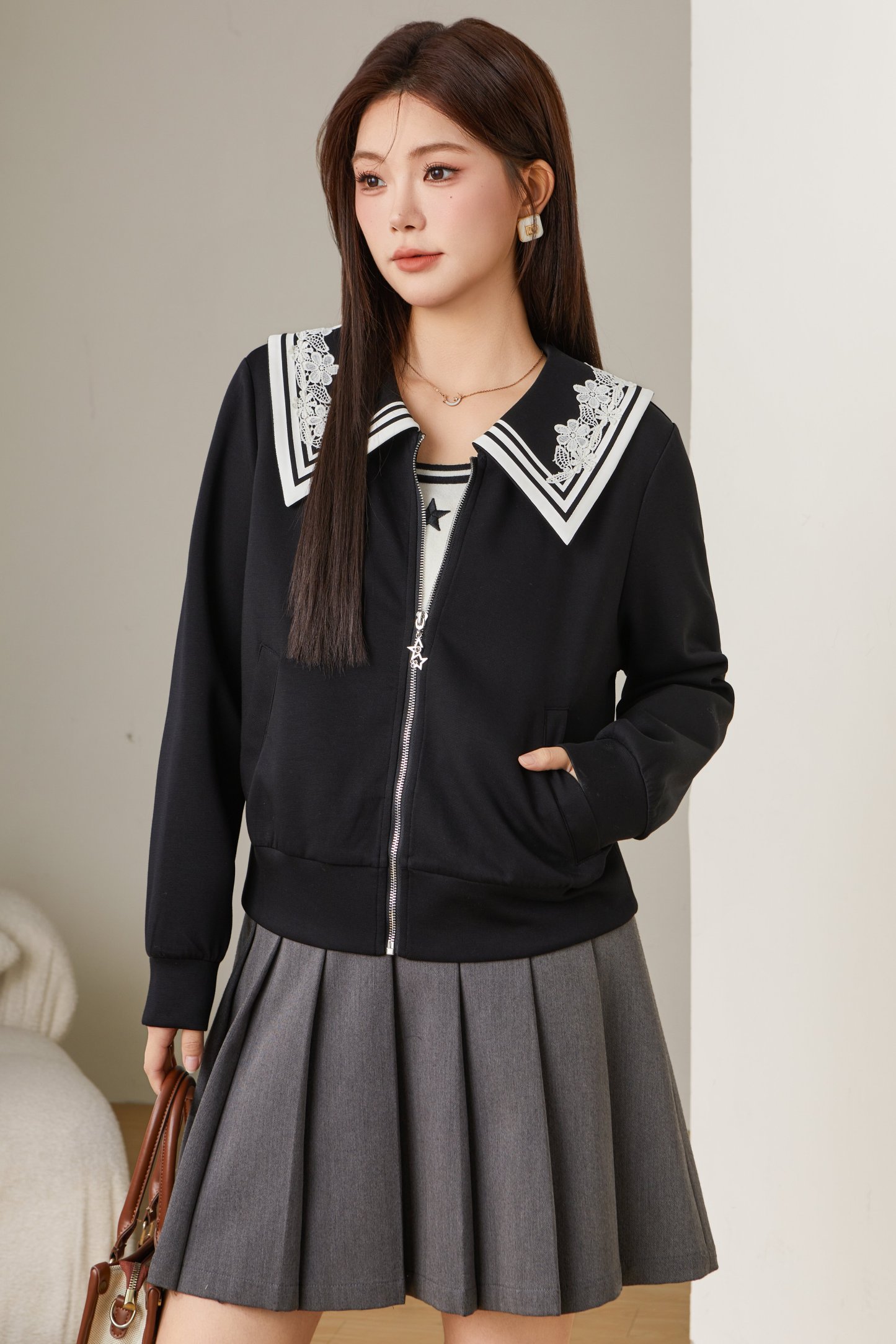 Lace collar jacket ECW2593