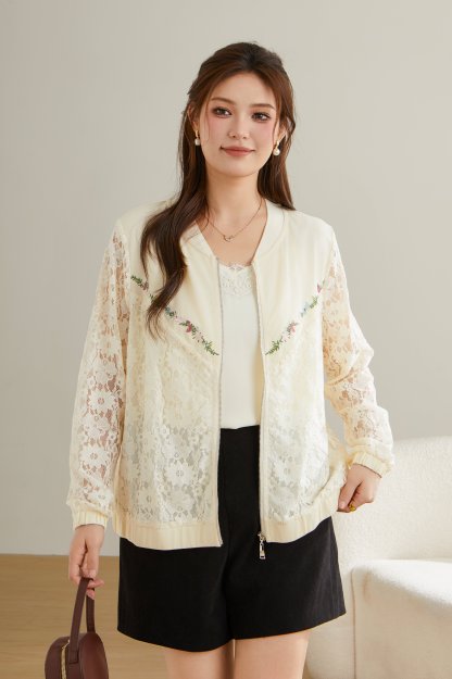 Lace patchwork jacket DDW1803