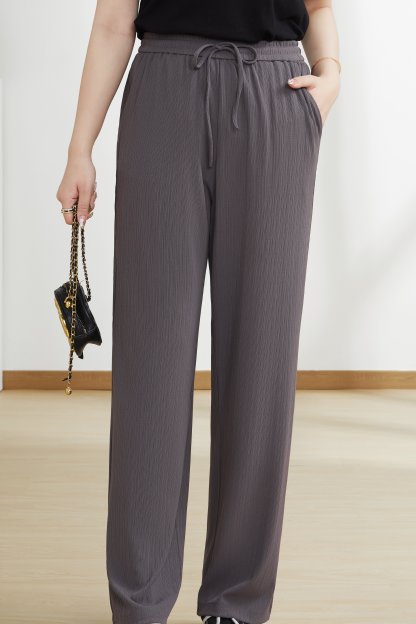 Loose slimming high waisted straight leg pants DXK0139N