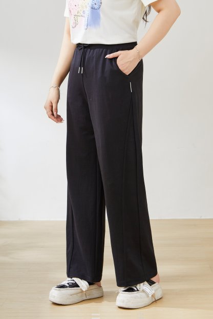 Sports Style Elastic Waist Drawstring Wide Leg Pants EXK5500N