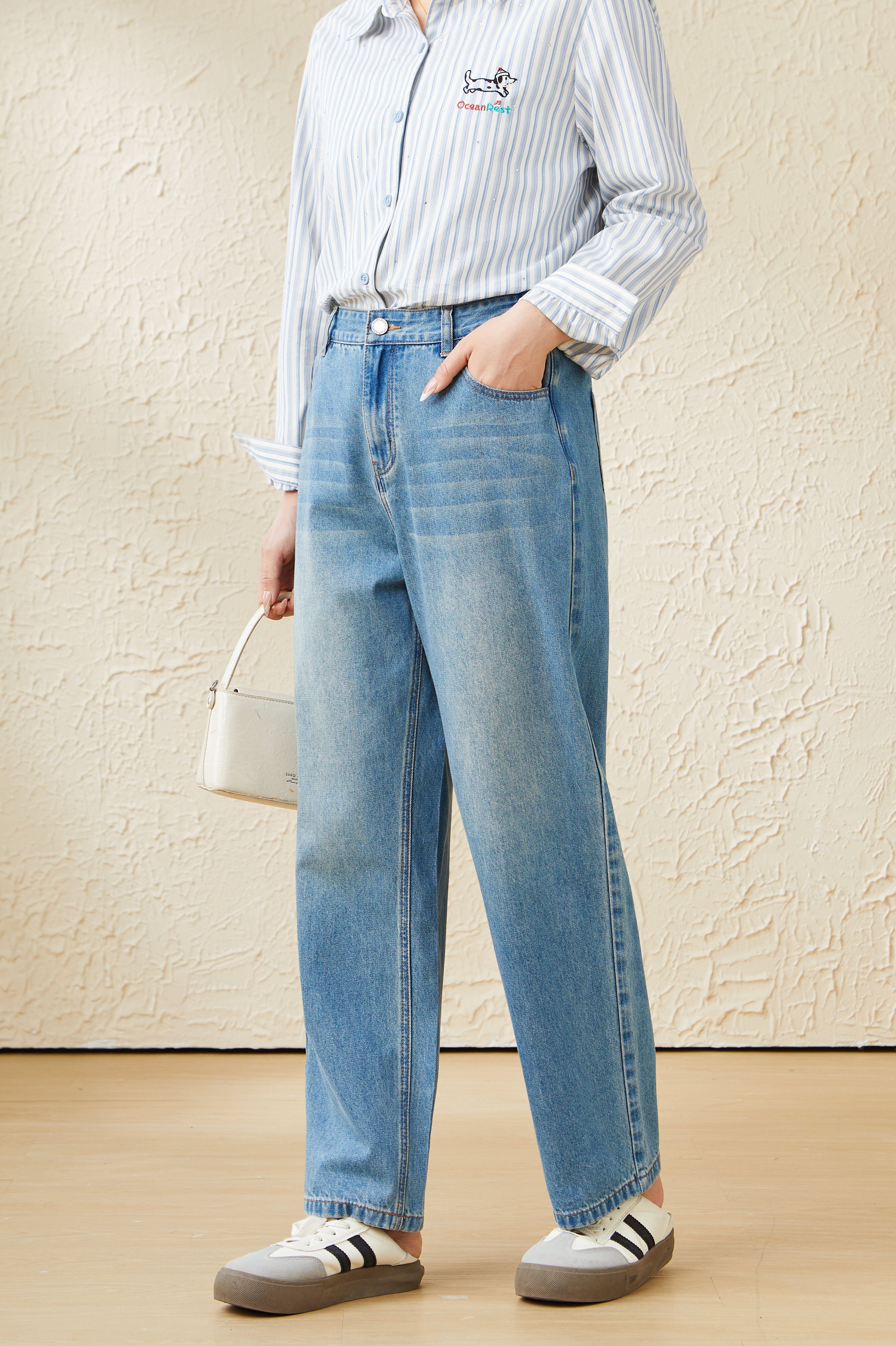 retro straight-leg Slimming look Jeans DDK2199