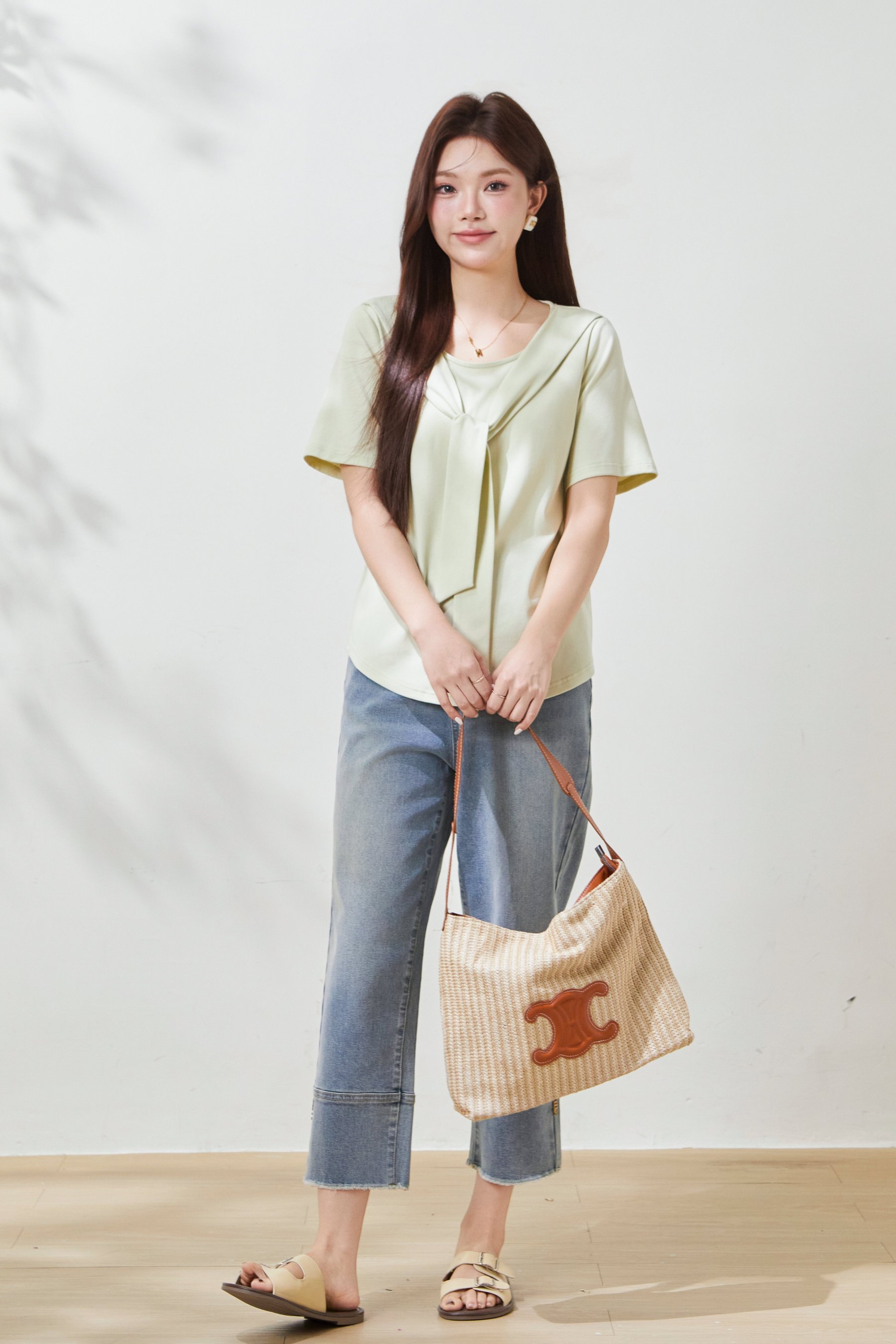 Shawl Collar Lyocell Cotton Knit T-Shirt FXZ7053