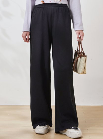High-waisted elastic waist straight casual pants FCK6867