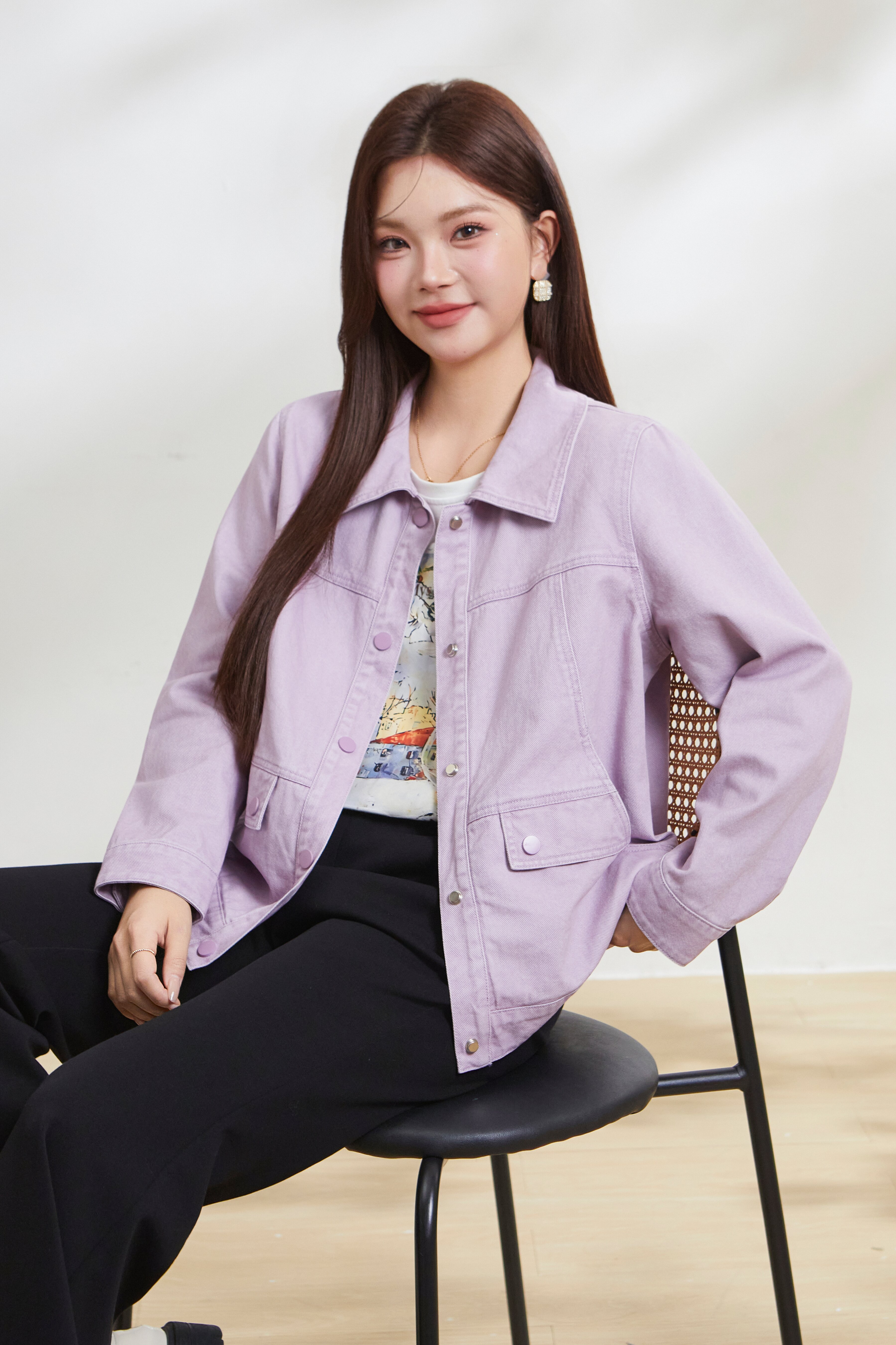 Washed Cotton Denim Workwear Youthful Jacket FCW6931