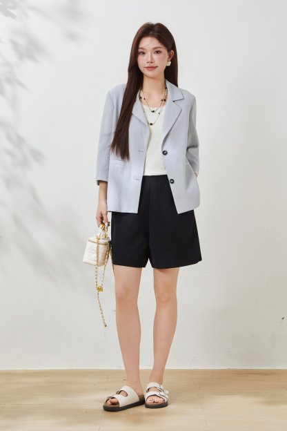 Relaxed Fit Linen Blazer FCW7003