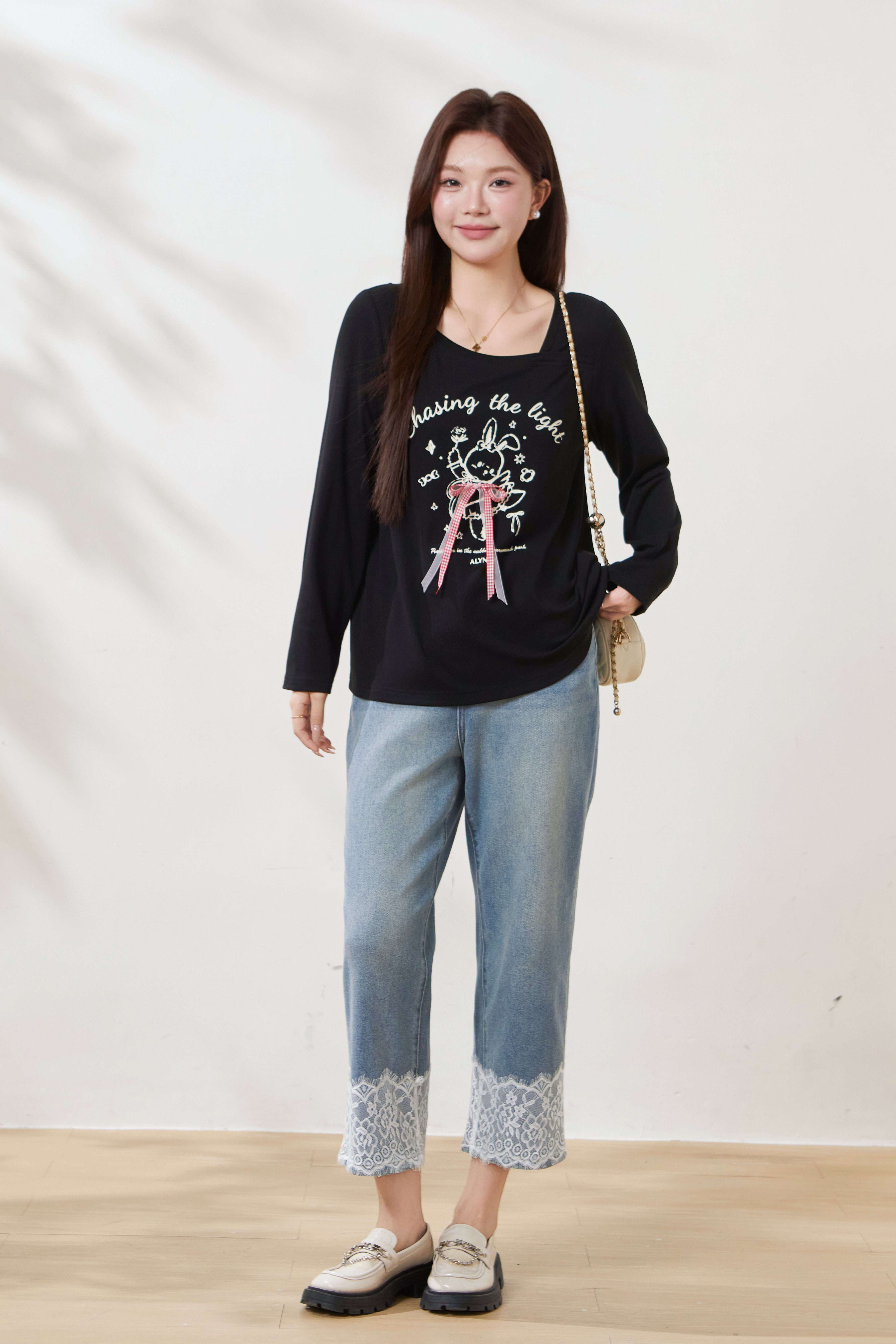 Off-shoulder design casual T-shirt FCZ6938
