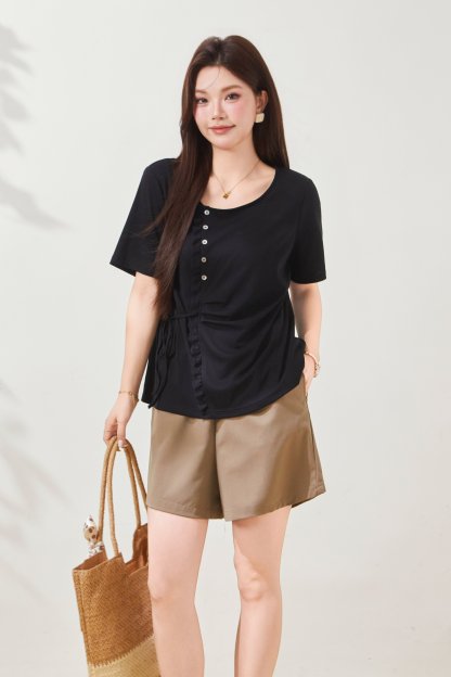 Design inspired lace knit T-shirt FXZ8016