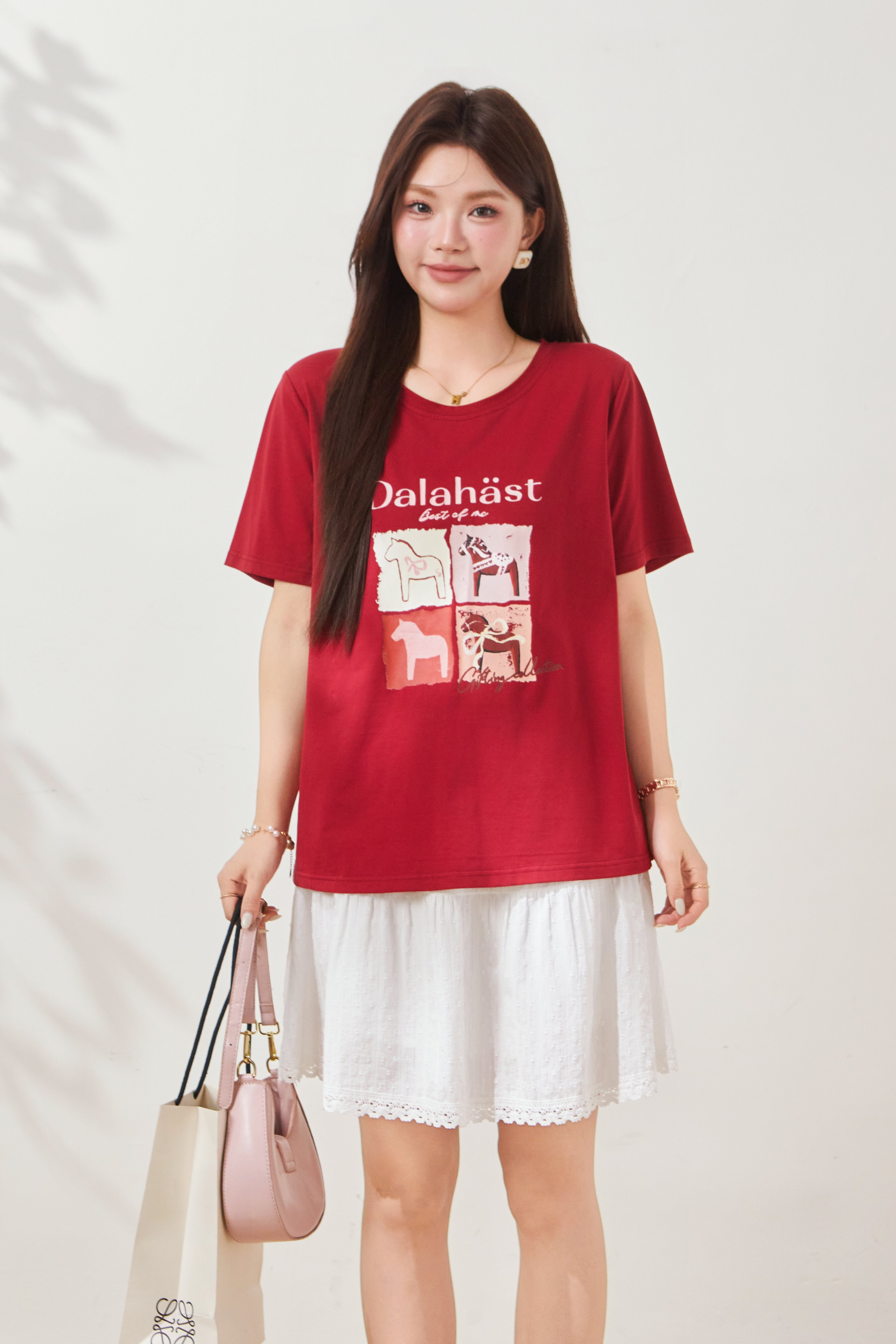 Trojan printed round neck T-shirt FXZ8035