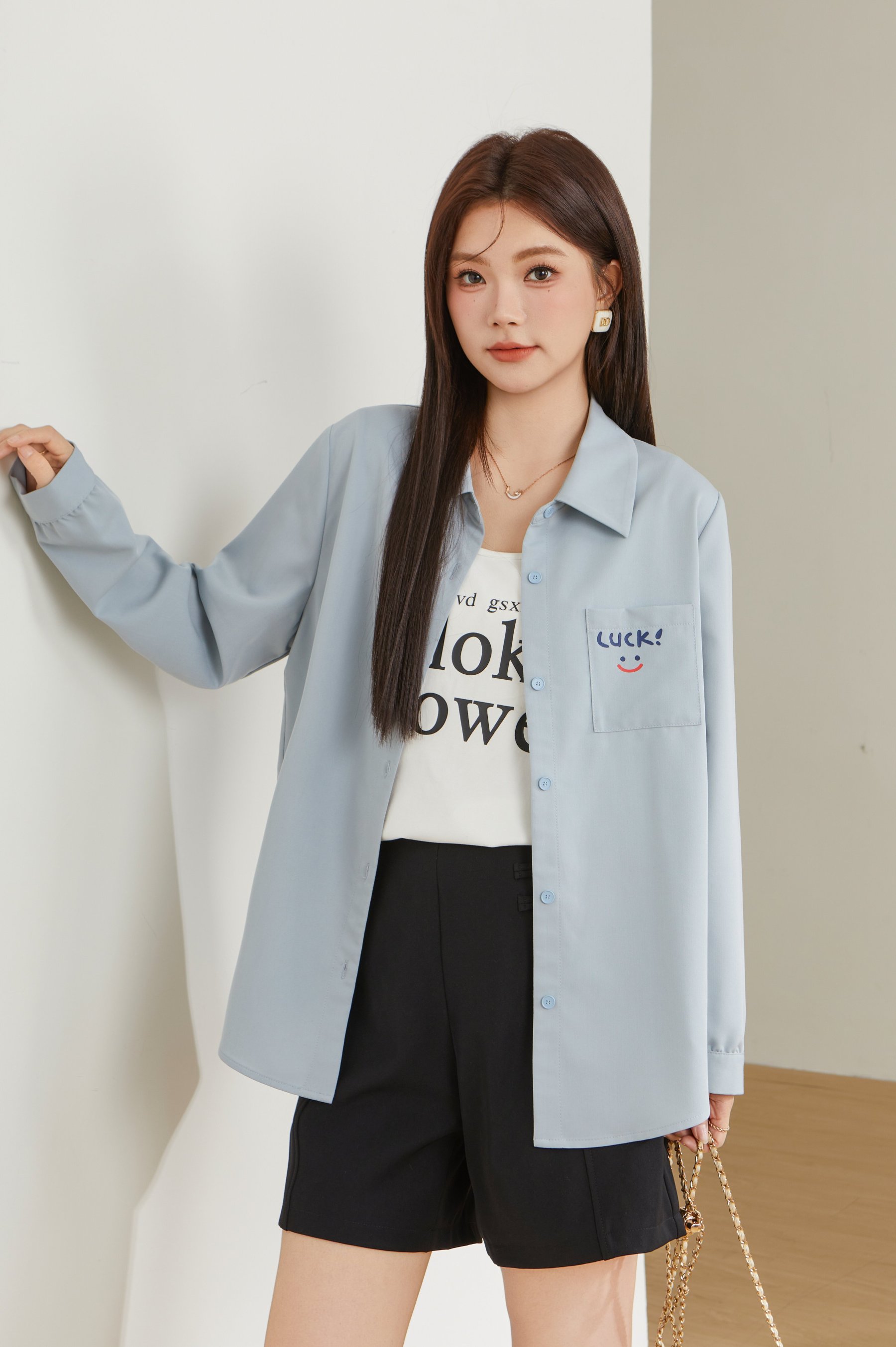 Cartoon Print Shirt Cardigan Top ECA2587