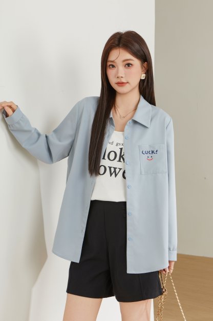 Cartoon Print Shirt Cardigan Top ECA2587