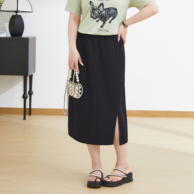 Slit Elastic Casual Midi Skirt DXBQ1680