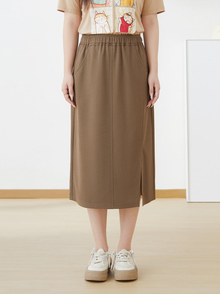 Slit Elastic Casual Midi Skirt DXBQ1680