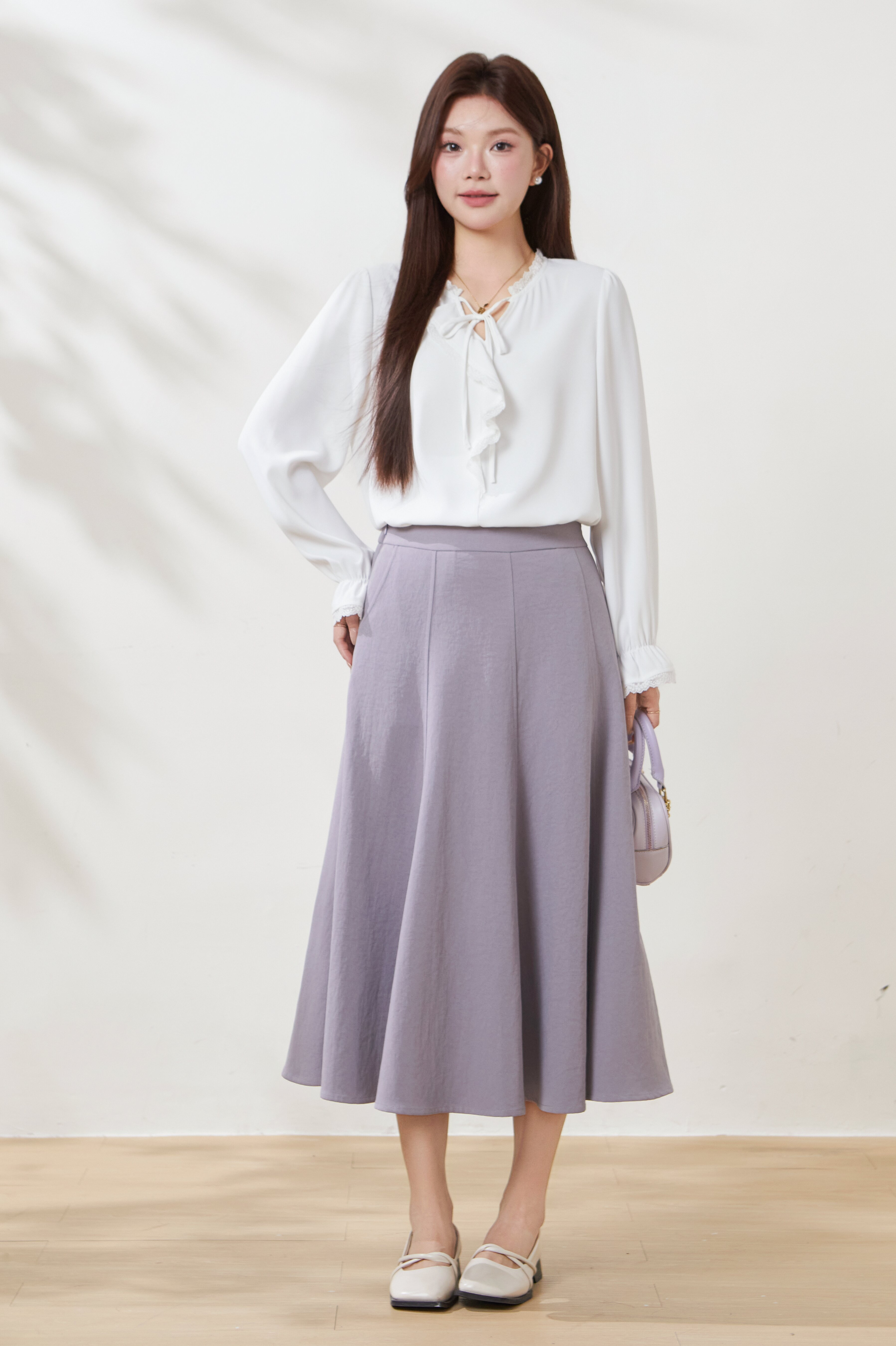 High-waisted eight-panel umbrella skirt FCBQ6969