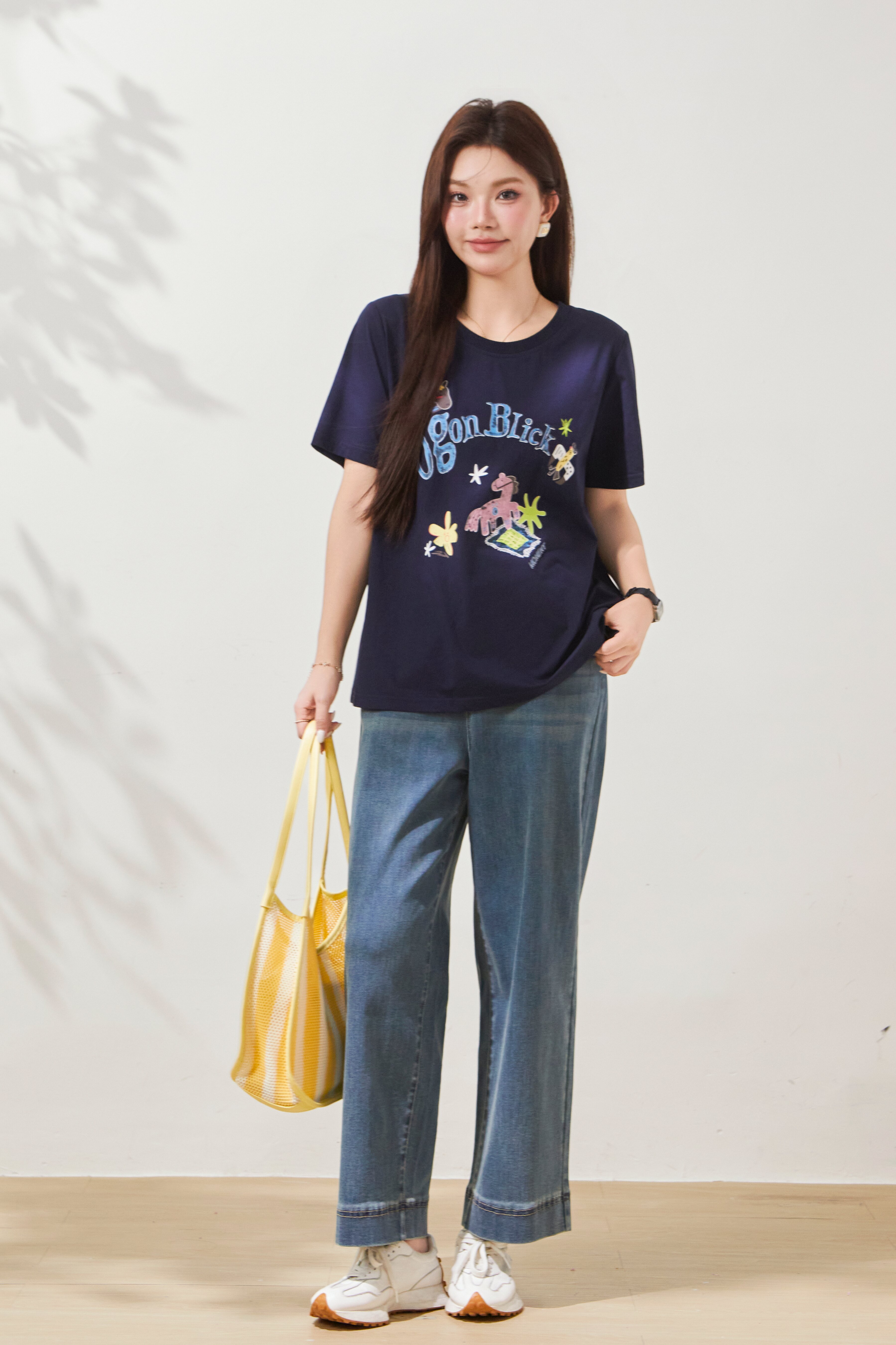 Oil painting graffiti design trendy T-shirt FXZ8051