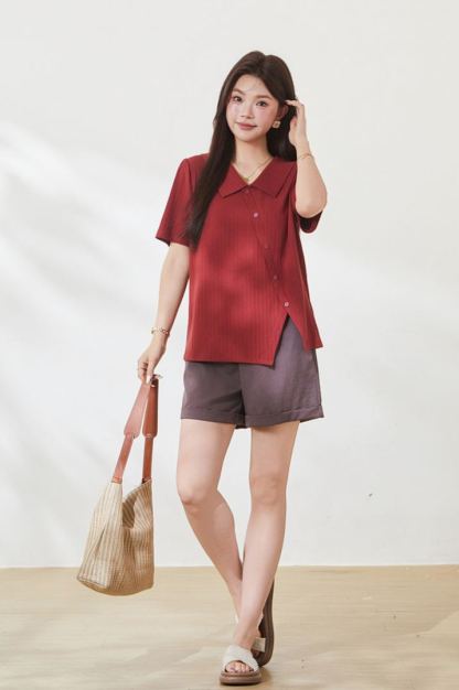 Slimming T-shirt for curvy women, summer new arrival, crew neck short sleeve.