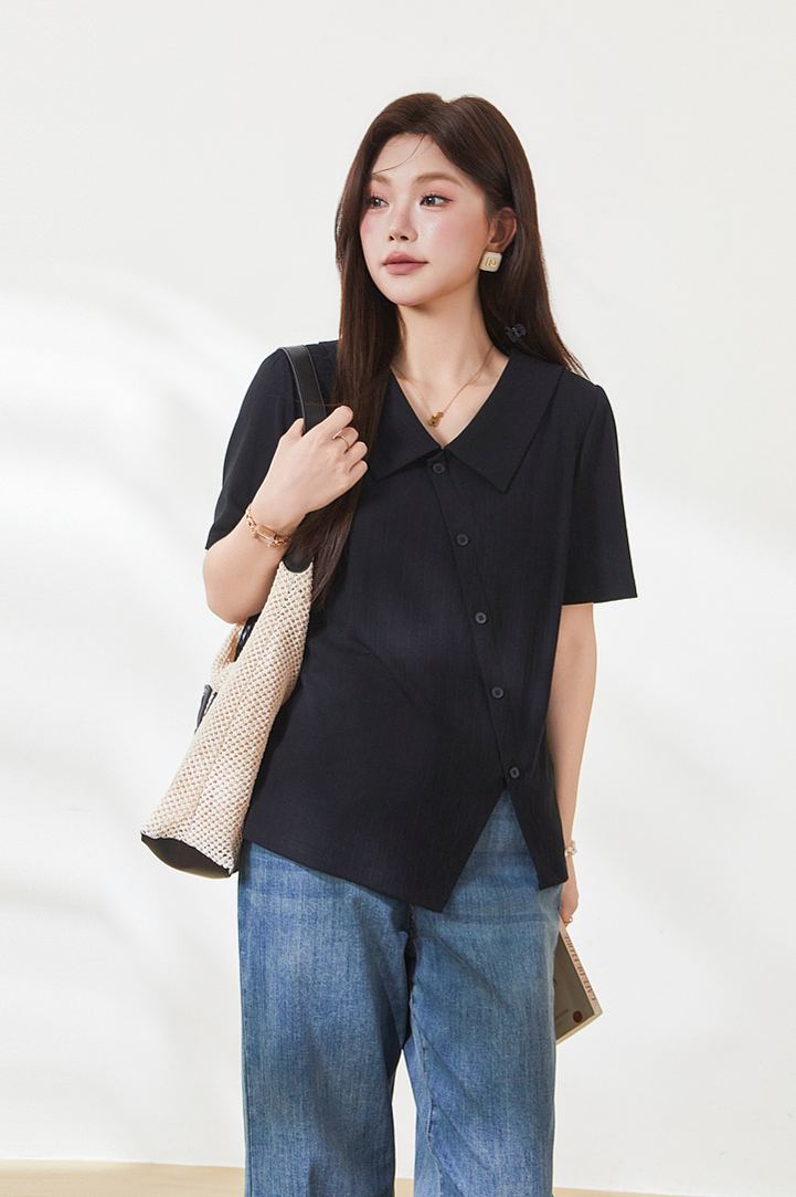 Slimming T-shirt for curvy women, summer new arrival, crew neck short sleeve.