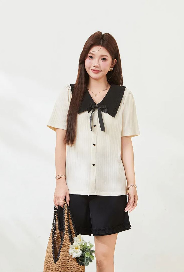 Slimming T-shirt for curvy women, summer new arrival, crew neck short sleeve.