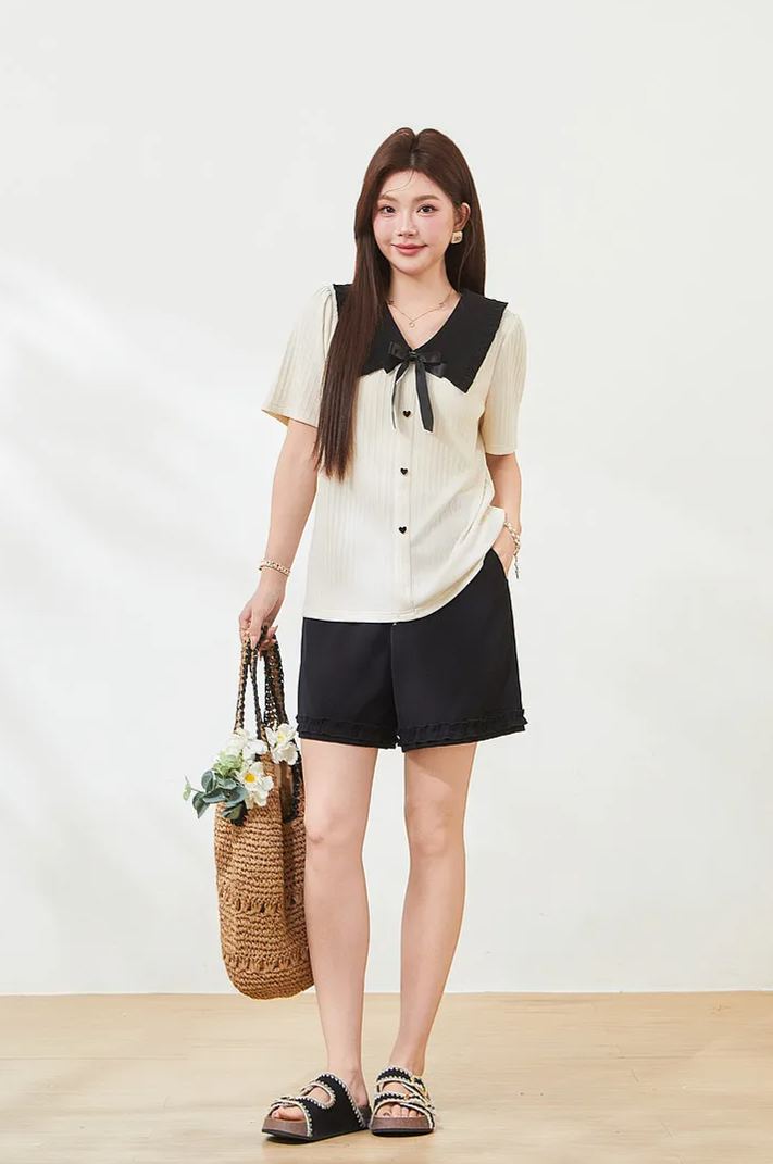 Slimming T-shirt for curvy women, summer new arrival, crew neck short sleeve.