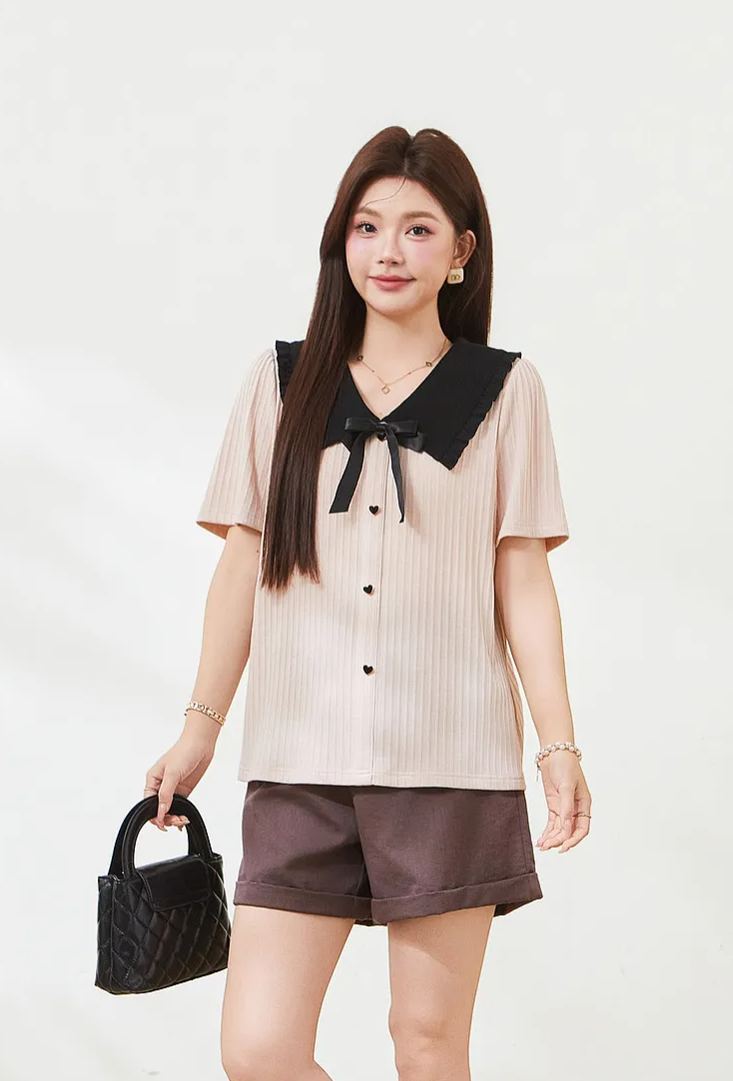 Slimming T-shirt for curvy women, summer new arrival, crew neck short sleeve.