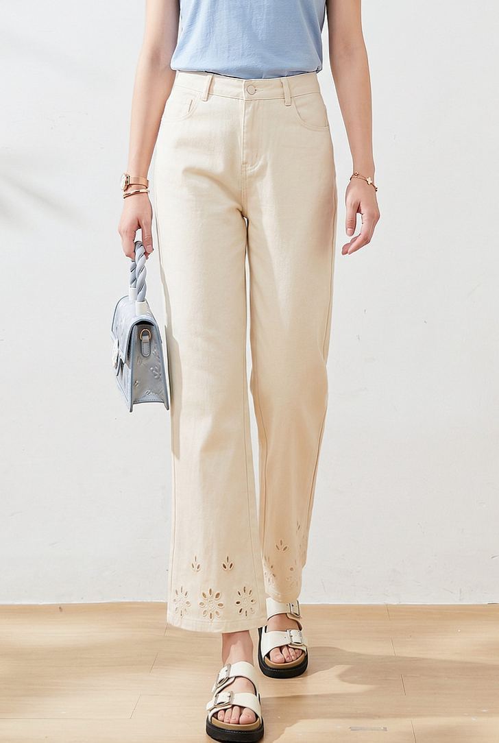 2026 Summer Plus Size High Waist Slimming Cropped Flare Pants FXK7316