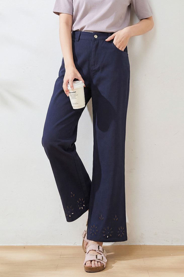 2026 Summer Plus Size High Waist Slimming Cropped Flare Pants FXK7316