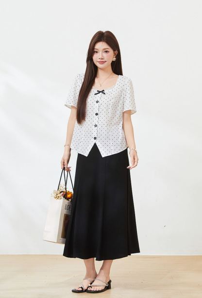 Plus Size Square Neck Blouse Shirt for Curvy Women FXA7201
