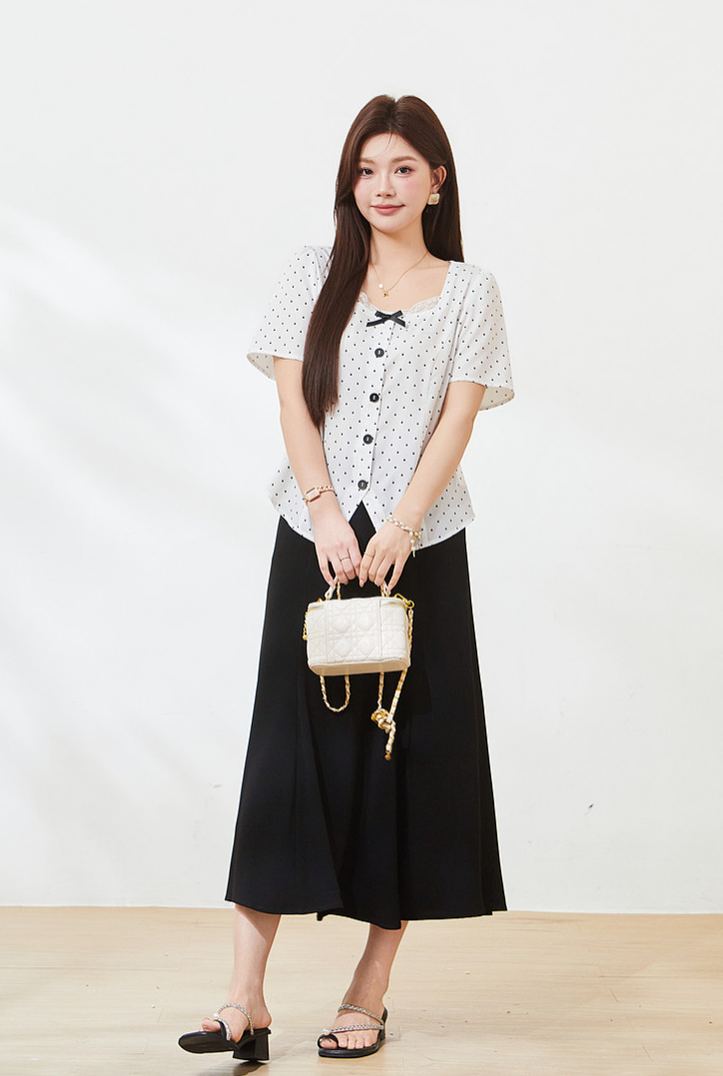 Plus Size Square Neck Blouse Shirt for Curvy Women FXA7201