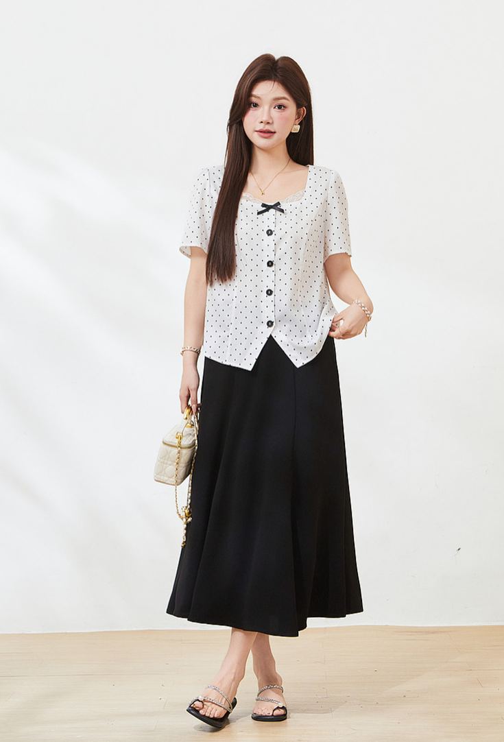 Plus Size Square Neck Blouse Shirt for Curvy Women FXA7201