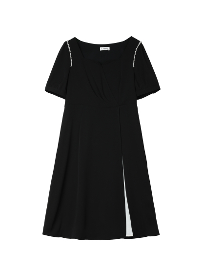 Bubble sleeve chic dress CXQ0615