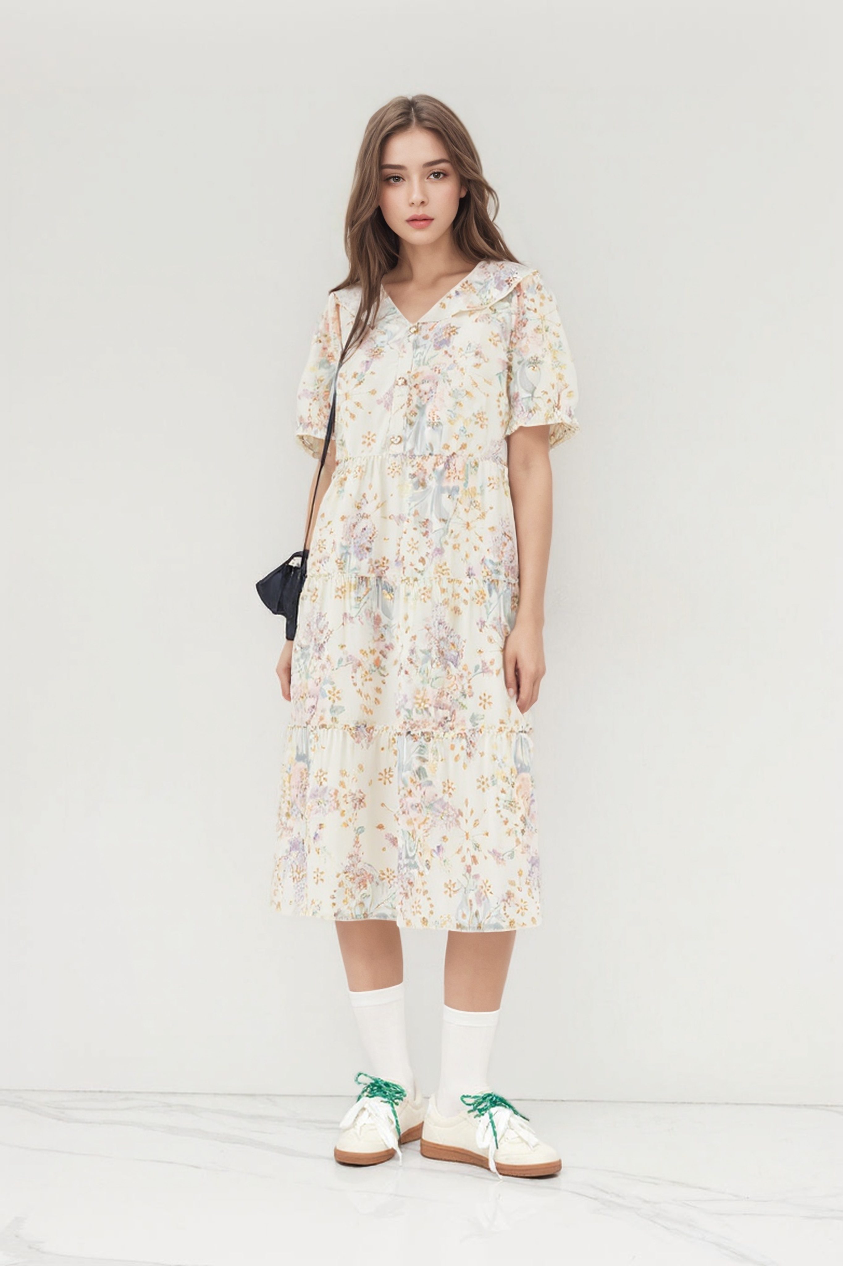 Cutout Print Dress DXQ1732