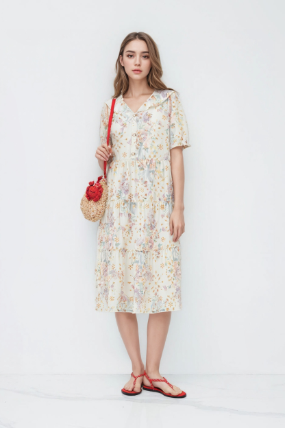 Cutout Print Dress DXQ1732