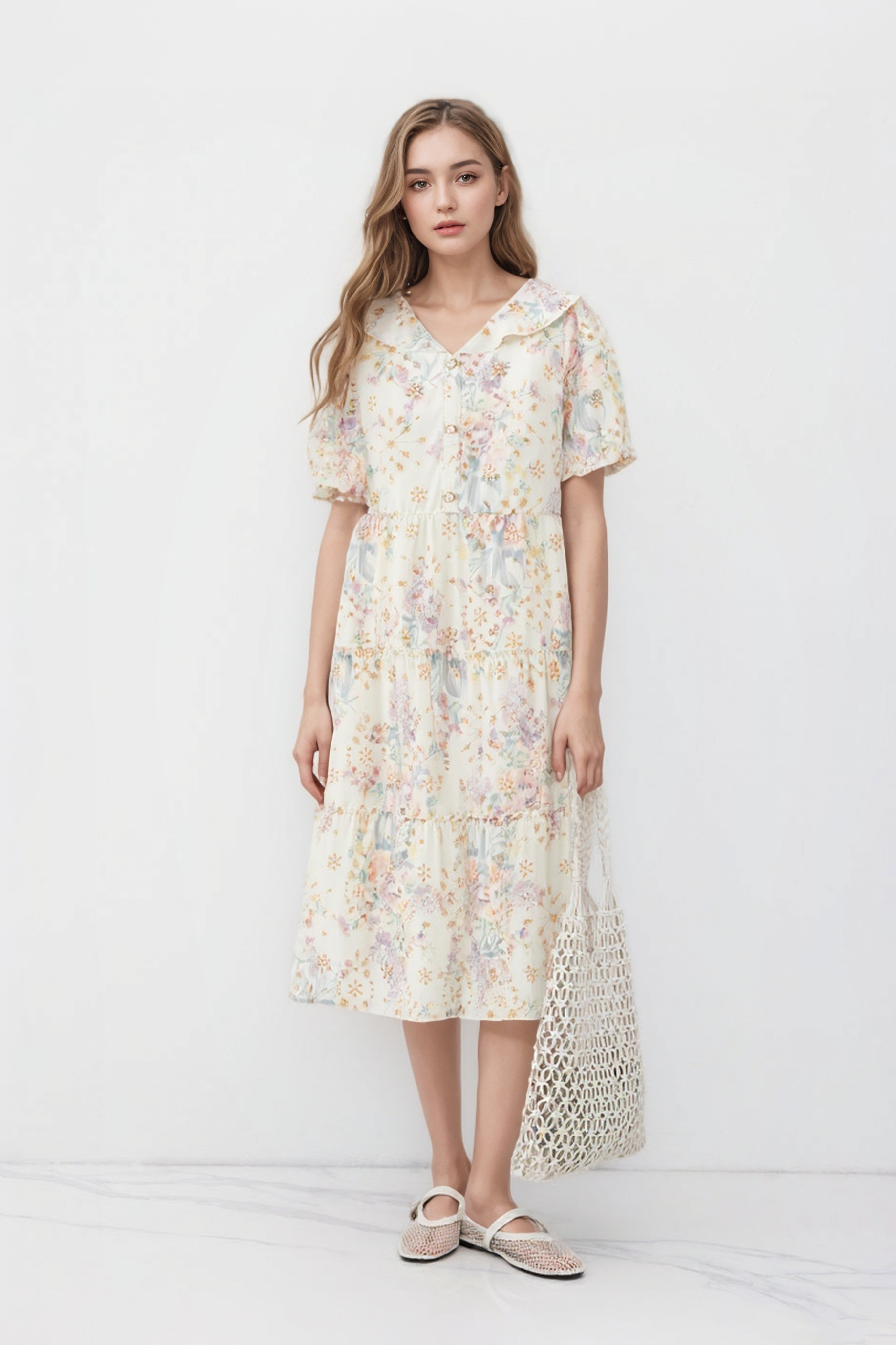 Cutout Print Dress DXQ1732