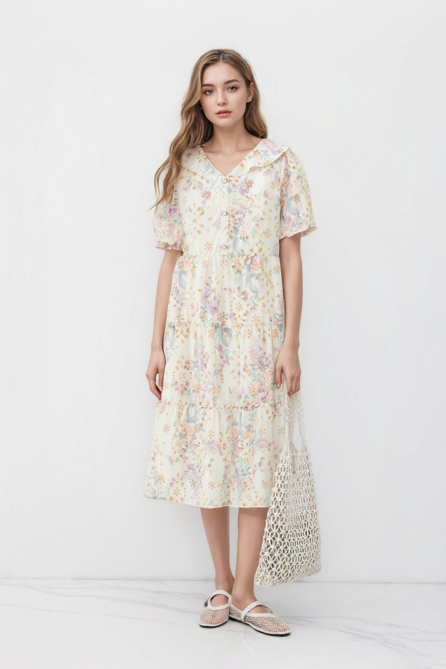 Cutout Print Dress DXQ1732