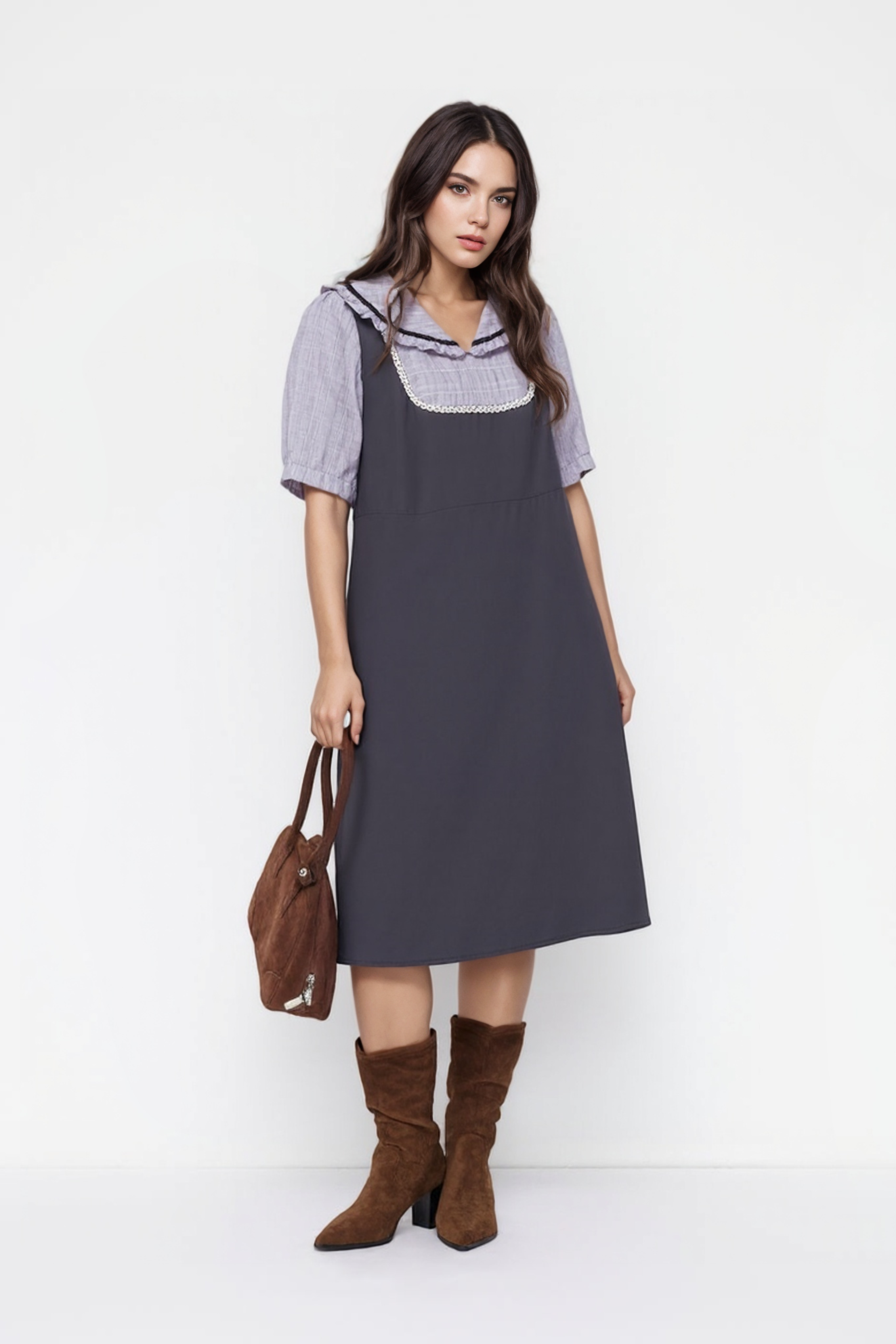 Contrast Color Stitching Slimming Dress DXQ0776