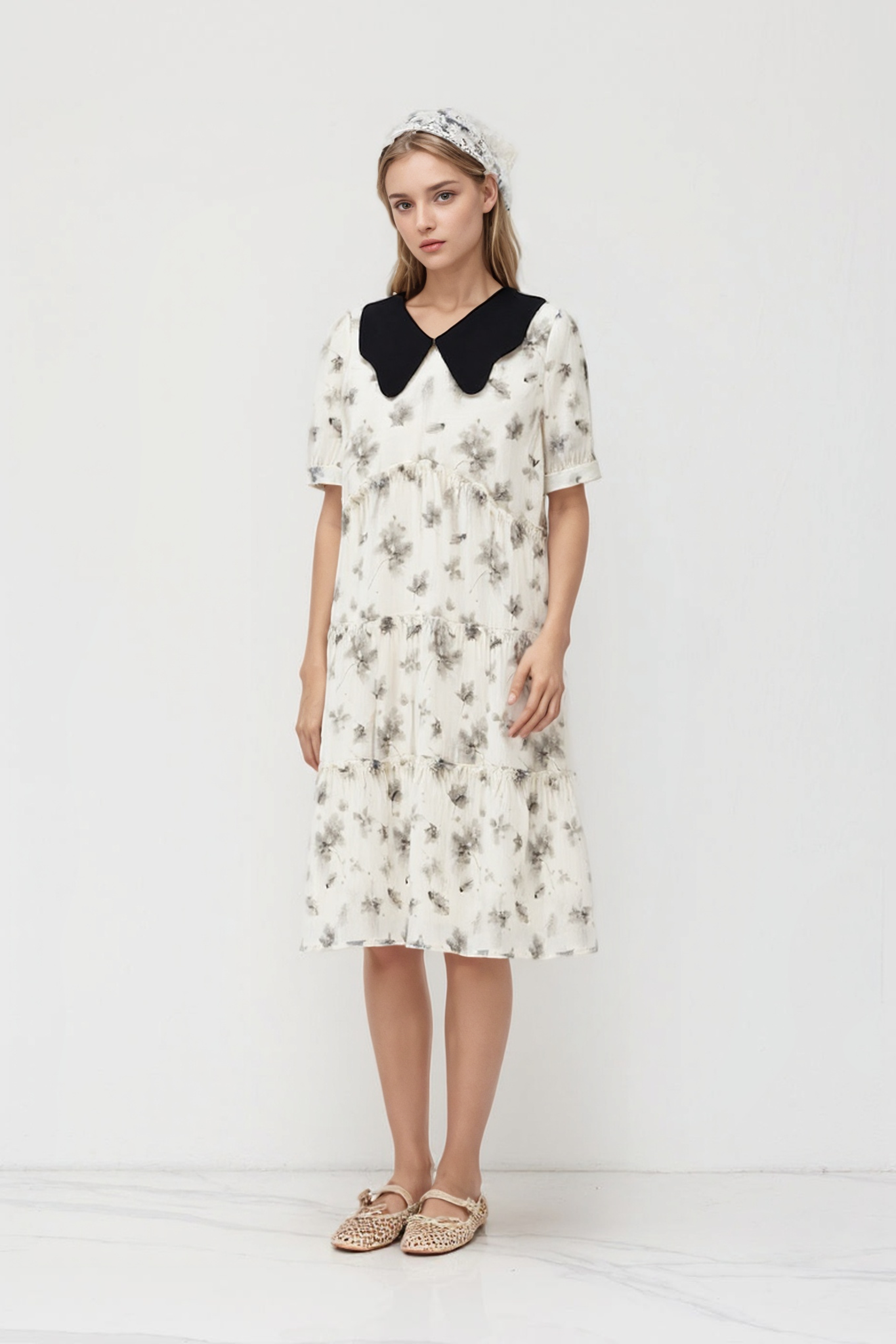 Skinny casual chic doll collar dress DXQ1550