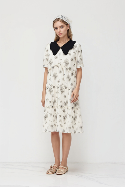 Skinny casual chic doll collar dress DXQ1550