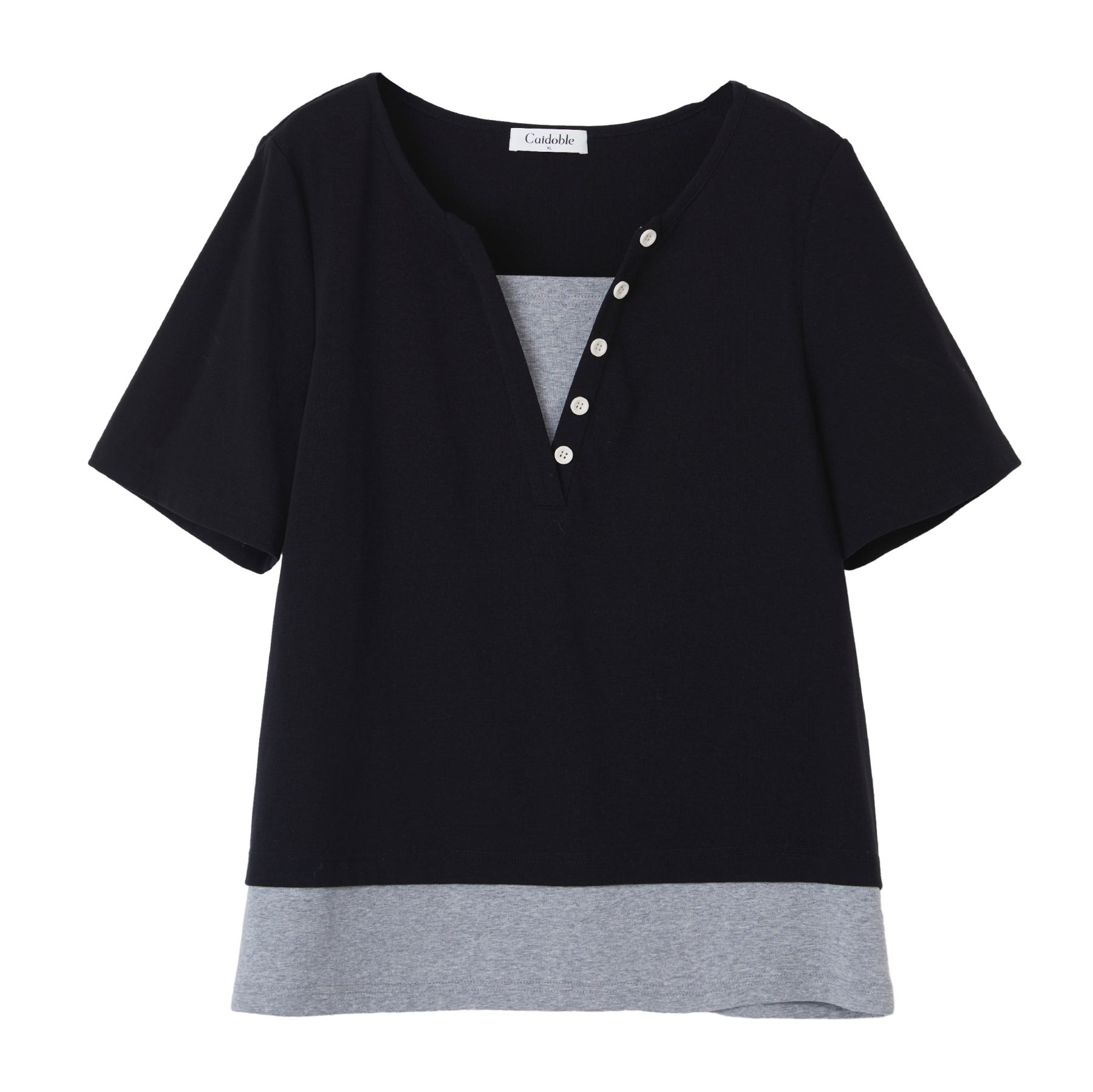 Patchwork Fake Two-Piece French Style T-Shirt DXZ1256